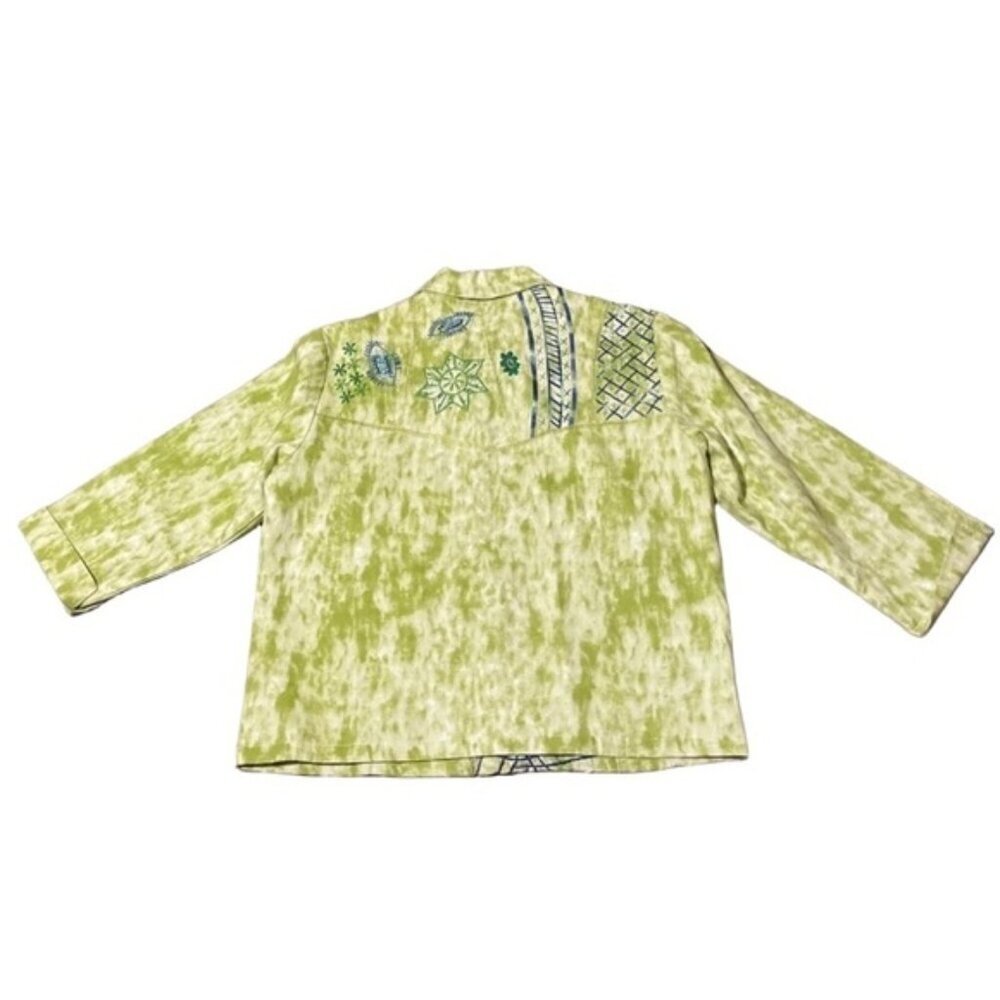 Embroidered Womens Jacket Size 12/14 Cotton Boho Hippie 70s Indie Art Tie Dye - Picture 5 of 9